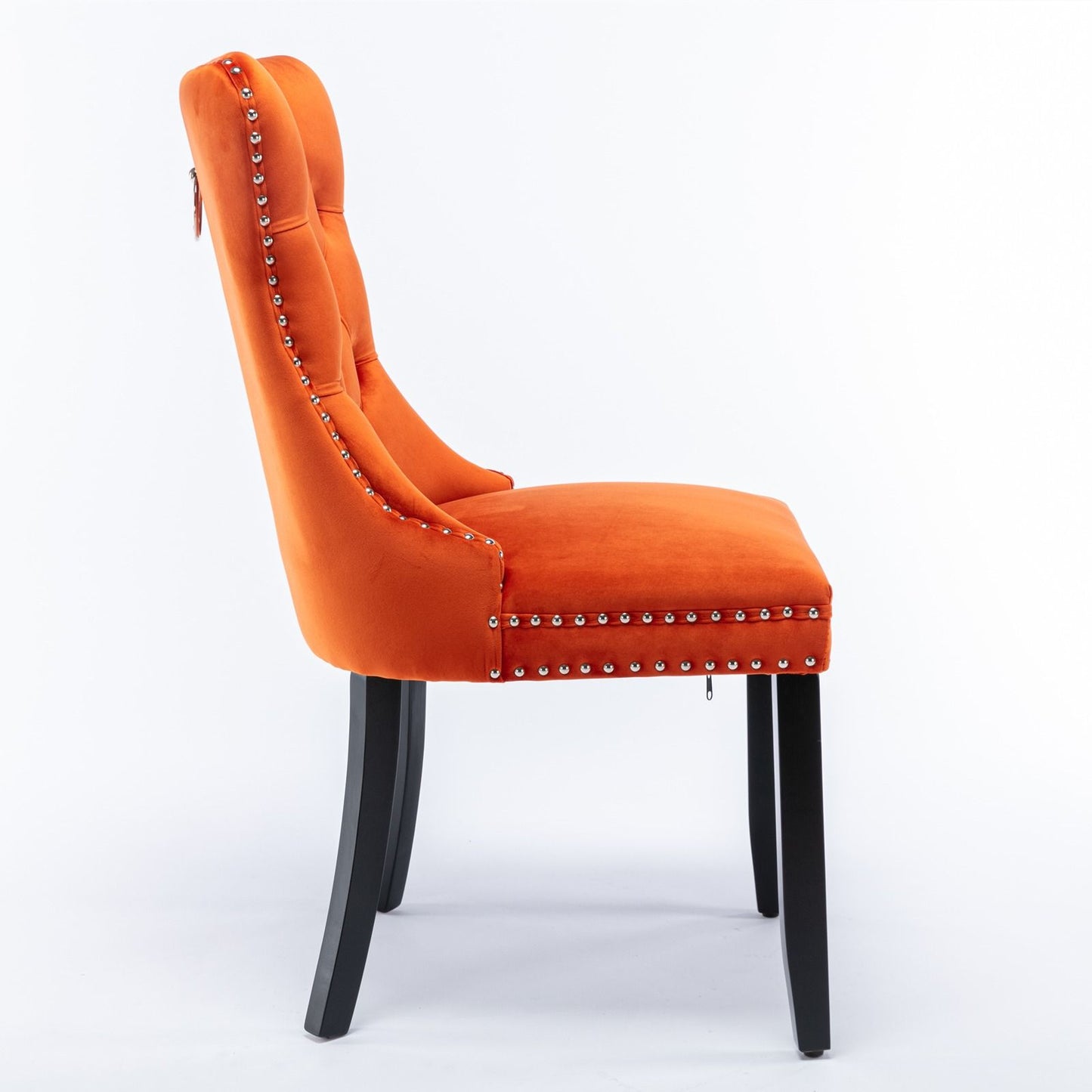Set of 2 Modern Velvet Dining Chairs - close-up