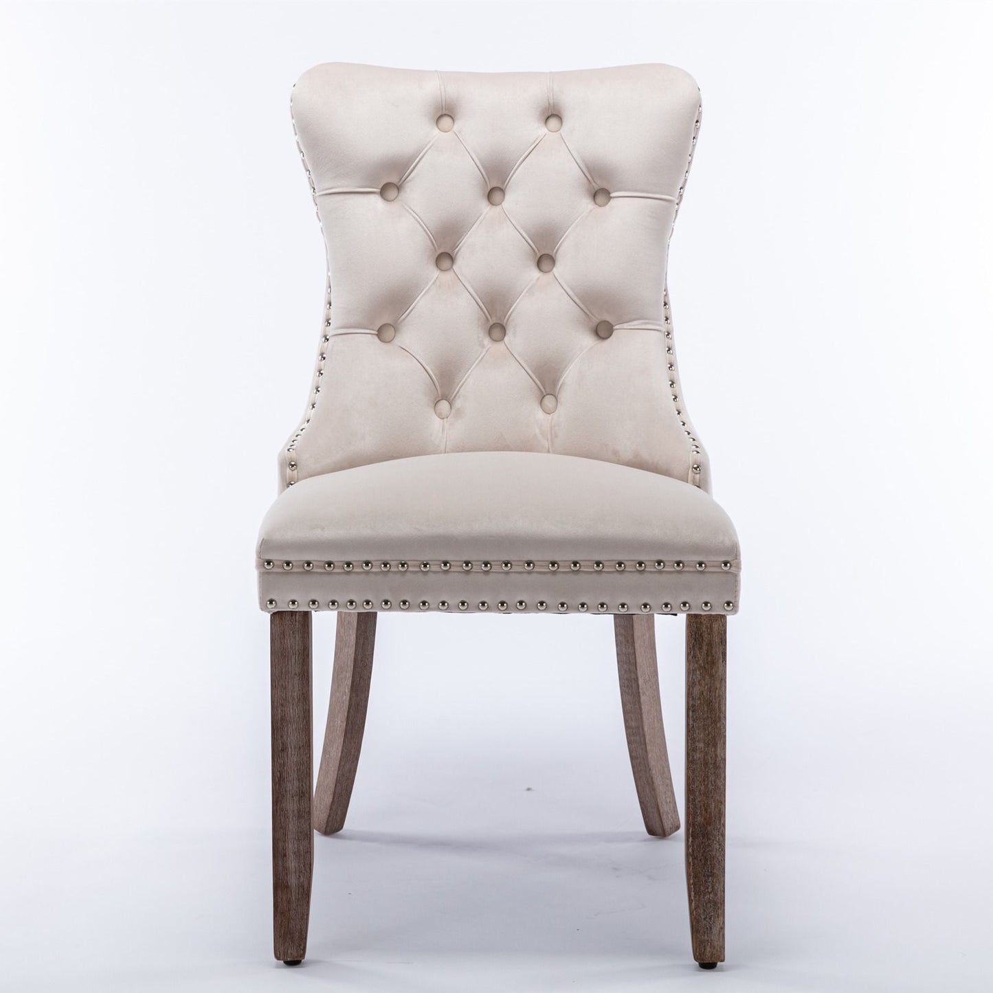 Set of 2 Modern Velvet Dining Chairs - detail view