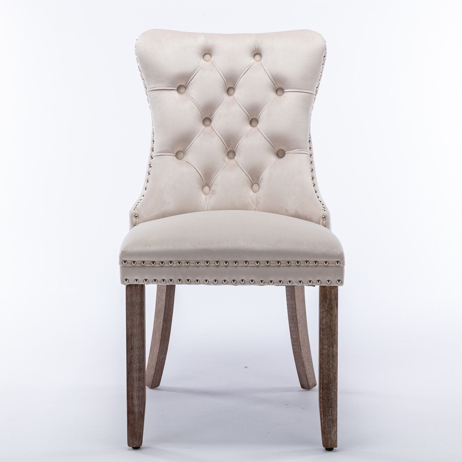 Set of 2 Modern Velvet Dining Chairs - detail view