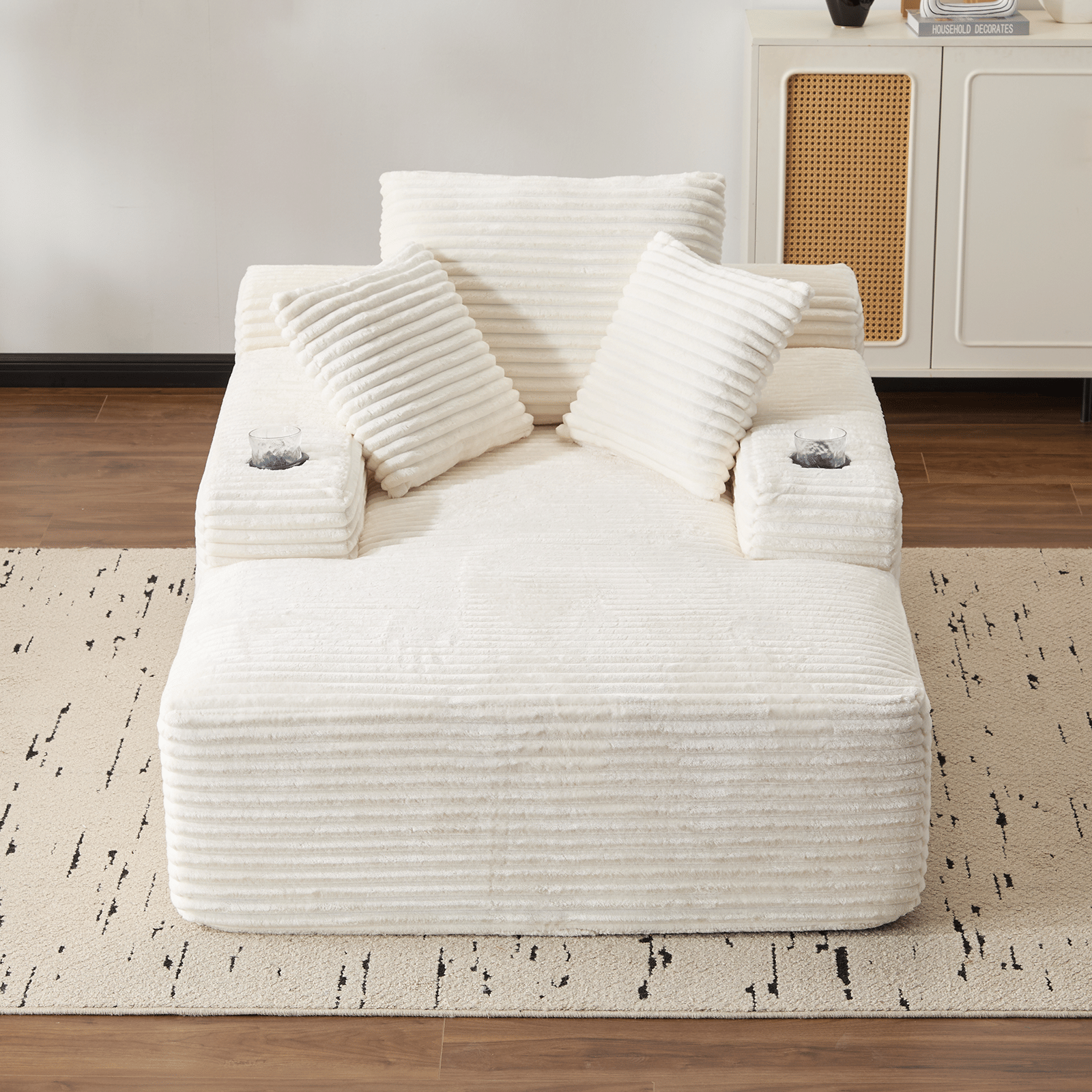 CozyCloud Oversized Corduroy Chaise Lounge Chair