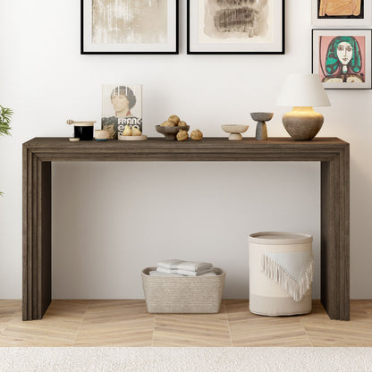 LineaWood Striped Console Table - lifestyle shot