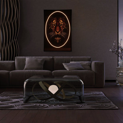 Lion Wall Art with LED Light - room setting
