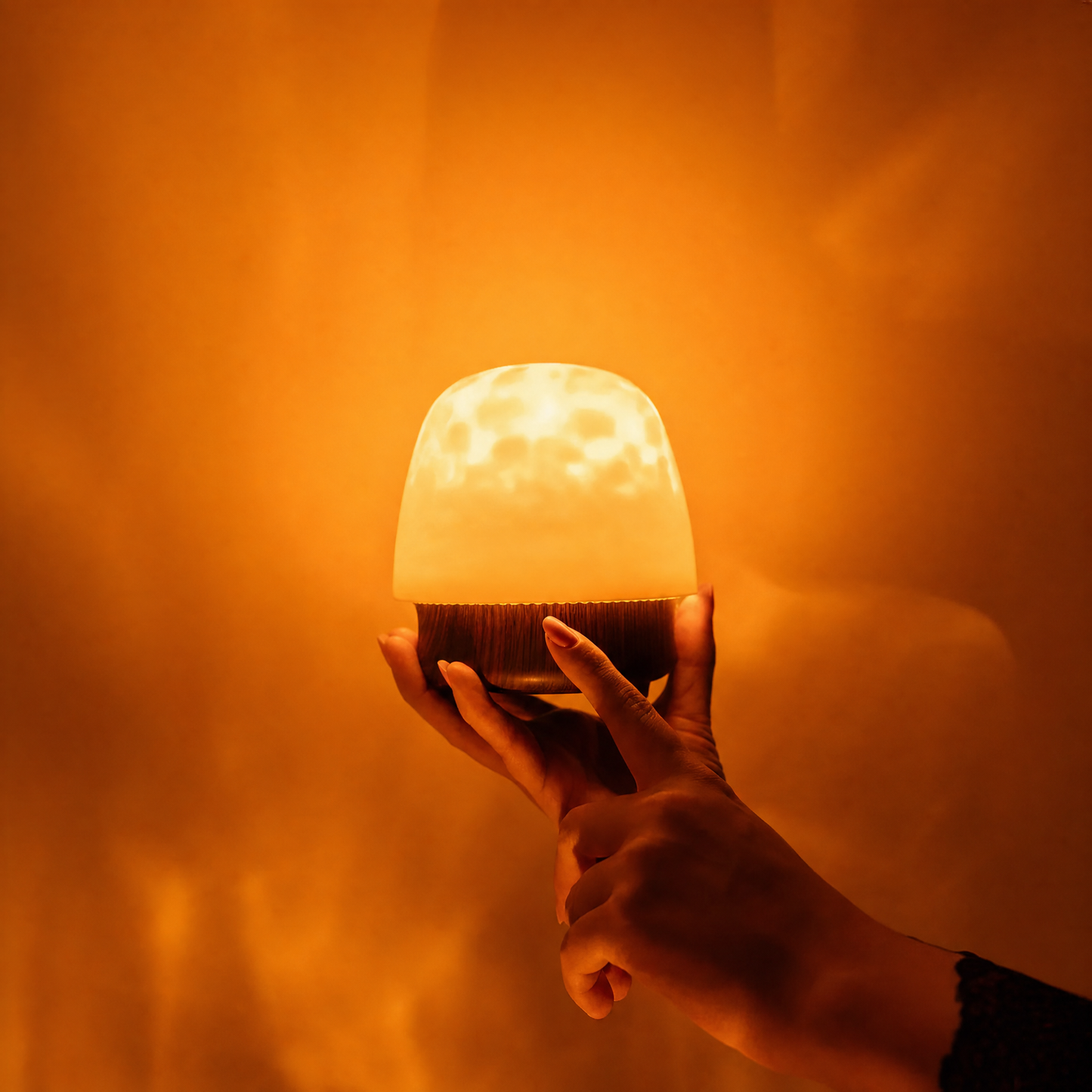 LumiCove – Aurora Mood Lamp with White Noise & Bluetooth Speaker | Cordless Bedside Light